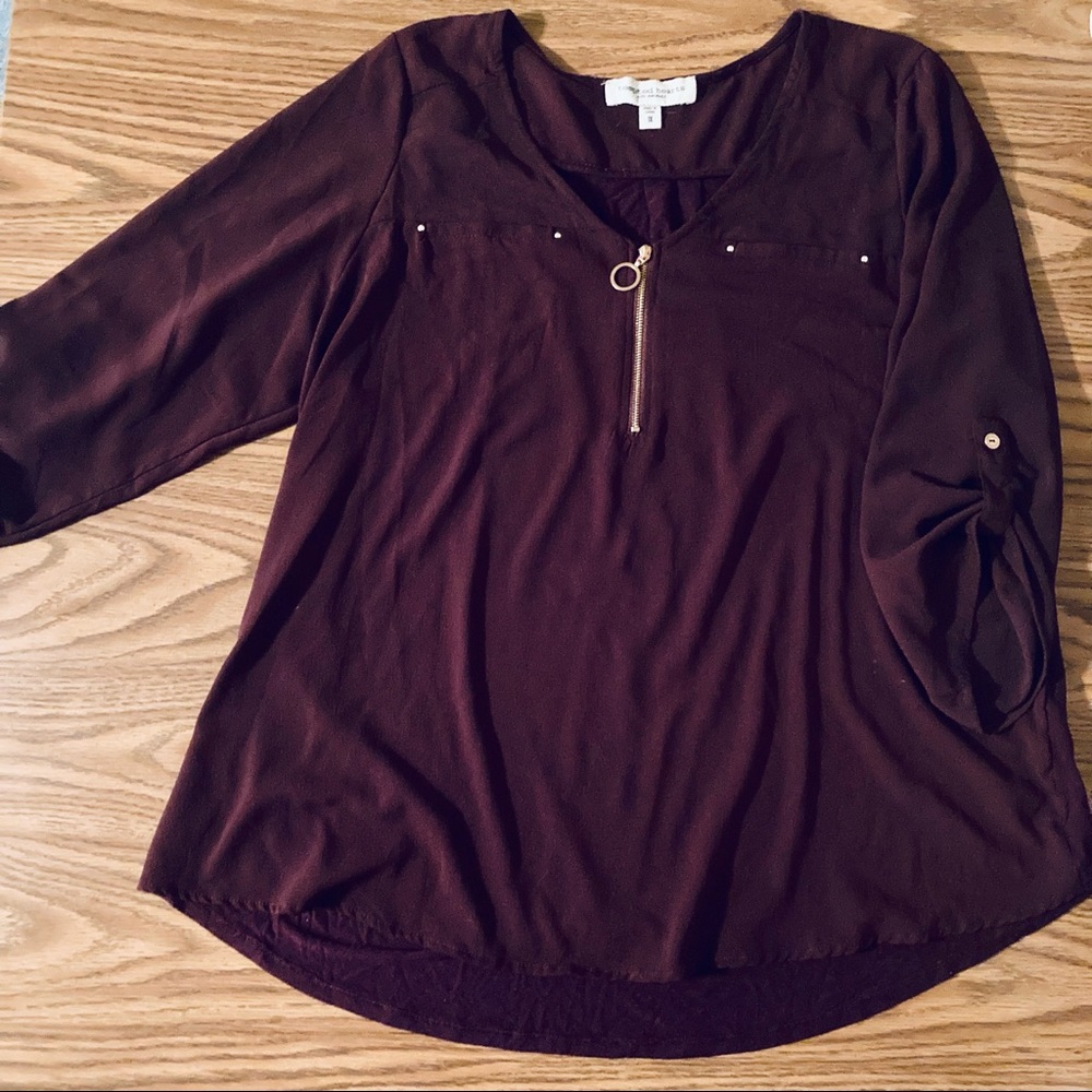 Purple Blouse with Gold Accents